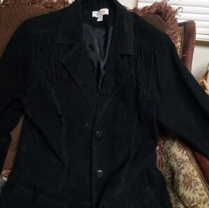 D & Co Elegant Black Fringe Jacket